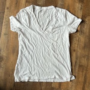 Madewell white cotton v-neck